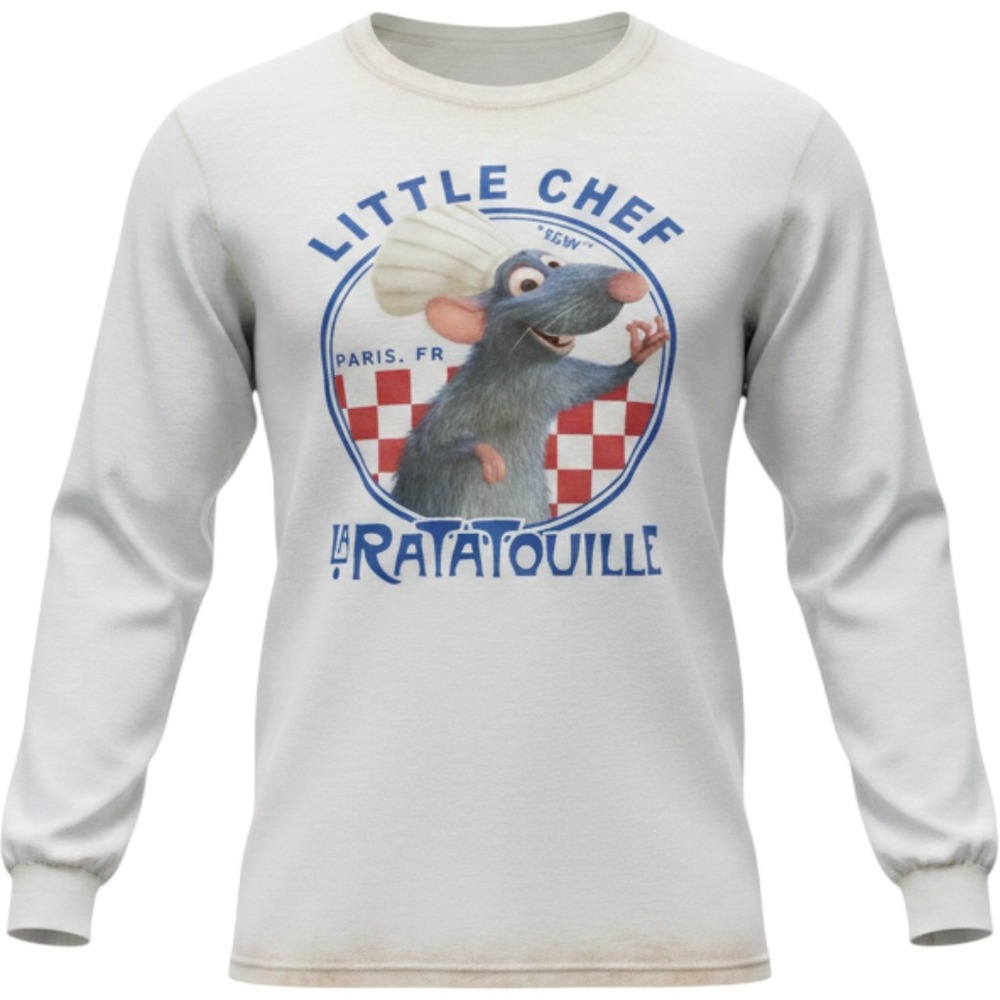 M&O Gold Ratatouille Long Sleeve Women Small White Excellent Little Chef Remy